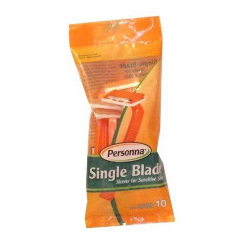 Persona Single Blade Disposable Shaver For Sensitive Skin 10 Ea